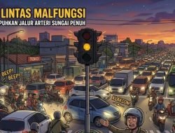 Lampu Lalu Lintas Malfungsi, Kemacetan Parah Lumpuhkan Jalur Arteri Sungai Penuh