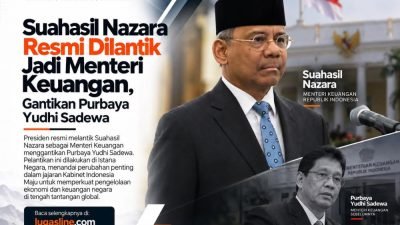 Suahasil Nazara Resmi Dilantik Jadi Menteri Keuangan, Gantikan Purbaya Yudhi Sadewa
